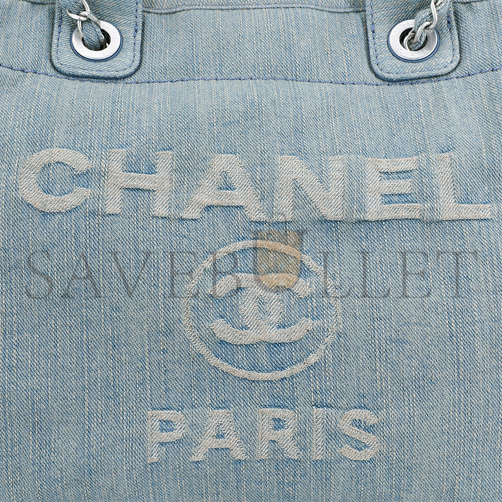 CHANEL MASTER MEDIUM DENIM 23S SHOPPING BAG LIGHT BLUE AS3351 (33*27*15cm)